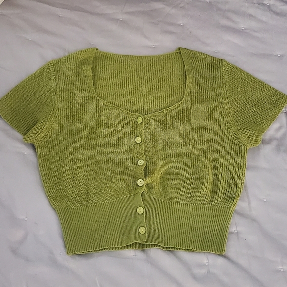 Dazy Grass Green Cardigan Sweater- New- Small - Picture 3 of 5